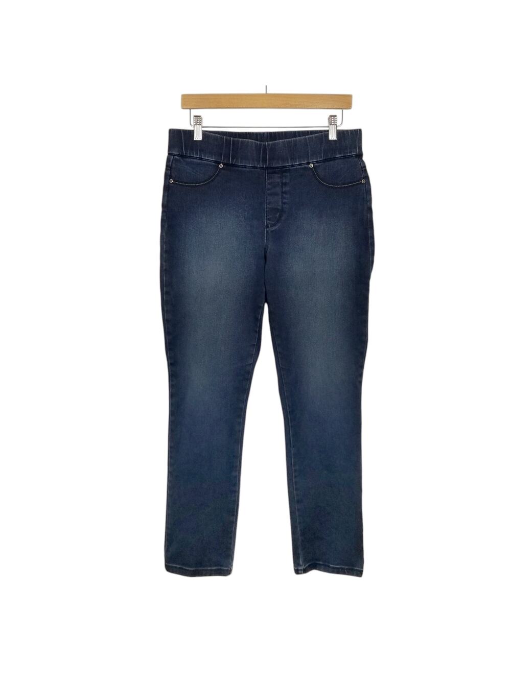 NYDJ Women's Pull On Stretch Straight Leg Jeans Nip Tuck Technology Blue Size 8